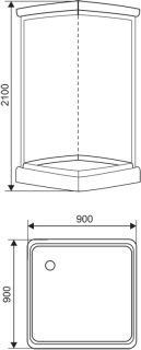 Душевая кабина Arcus style S-41 90х90х210